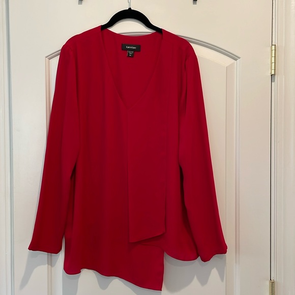 Karen Kane beautiful deep red tunic with multiple layers of variable lengths - Picture 1 of 4